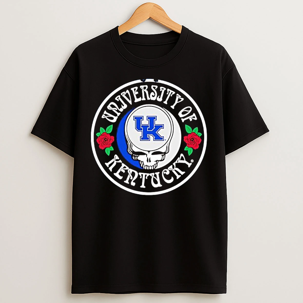 Classic University Of Kentucky Wildcats Sugar Skull Grateful Dead Logo T Shirts