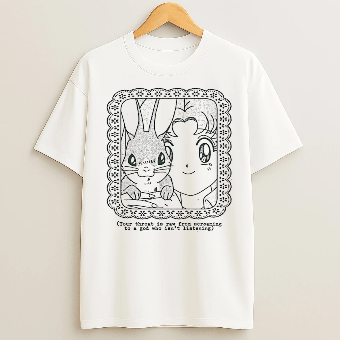 Classic Usagi Tsukino And Bunny Your Throat Is Raw From Screaming To A God Who Isnt Listening T Shirts