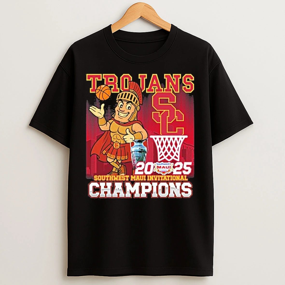 Classic Usc Trojans Mascot Maui Invitational Champions 2025 T Shirts