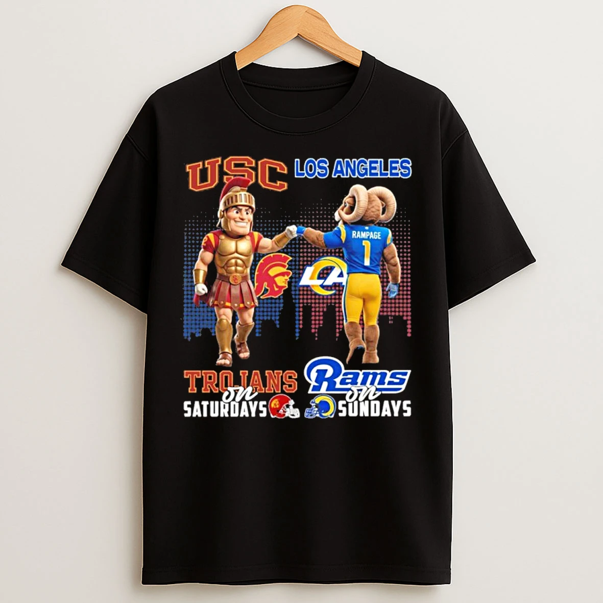 Classic Usc Trojans On Saturdays X Los Angeles Rams On Sundays T Shirts