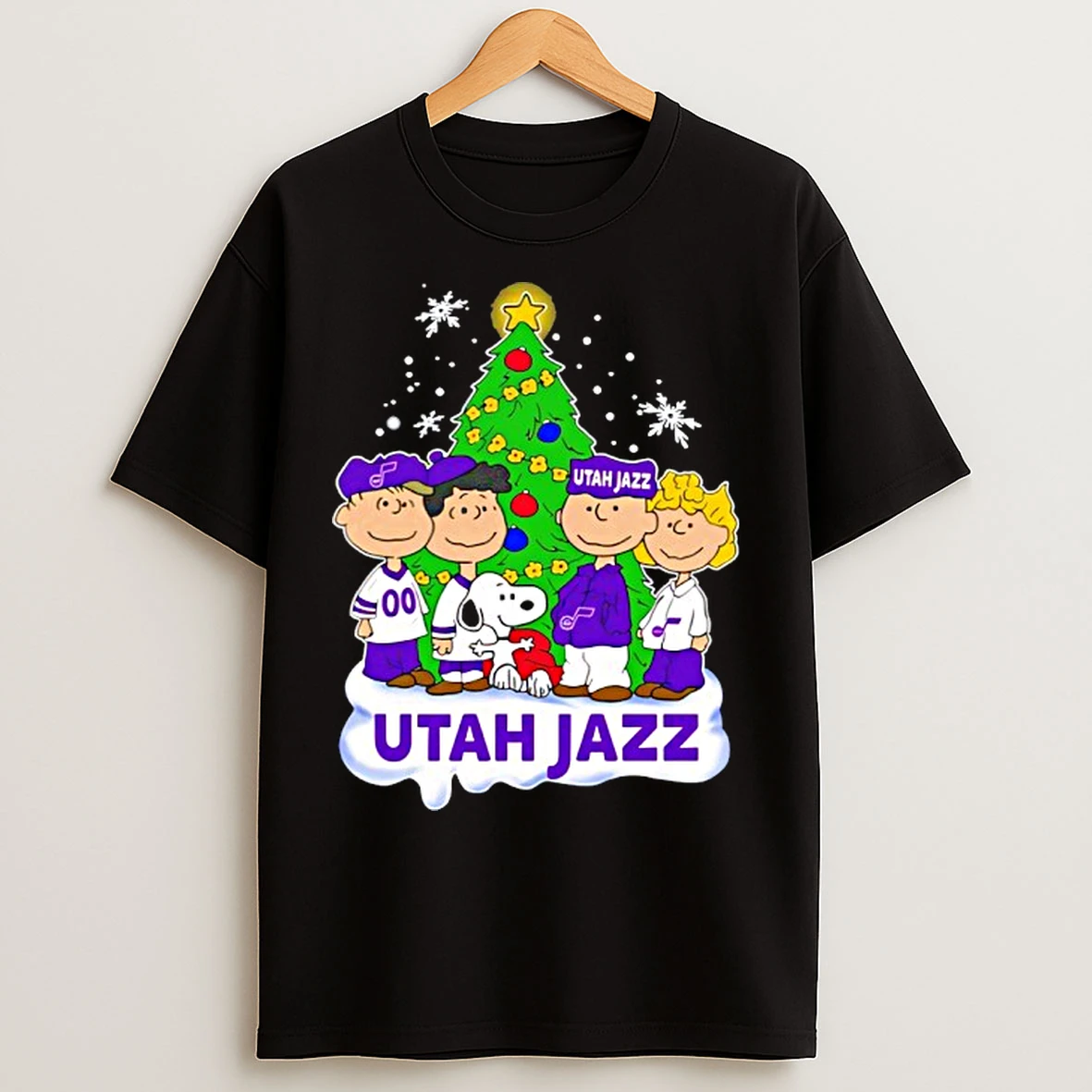 Classic Utah Jazz X Snoopy The Peanuts Holiday Christmas T Shirts