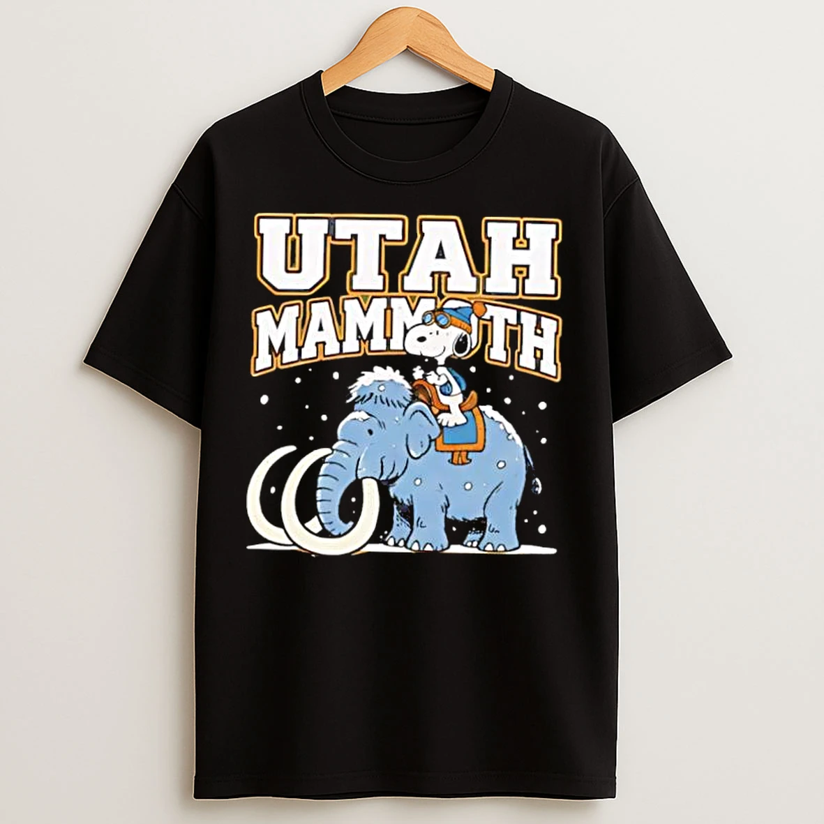 Classic Utah Mammoth Snoopy Peanuts 2026 T Shirts