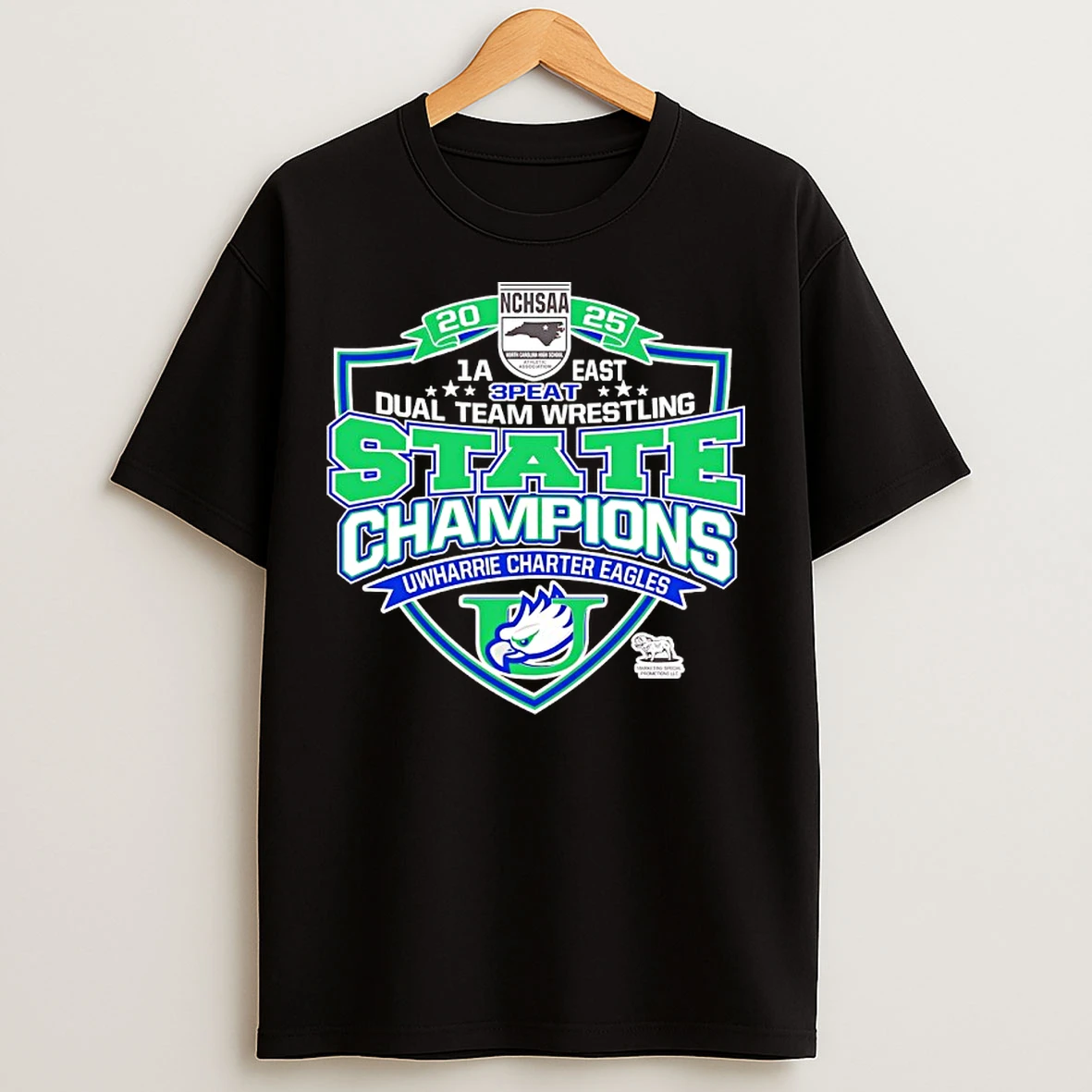Classic Uwharrie Charter Eagles 2025 Nchsaa 3 Peat State Champions T Shirts