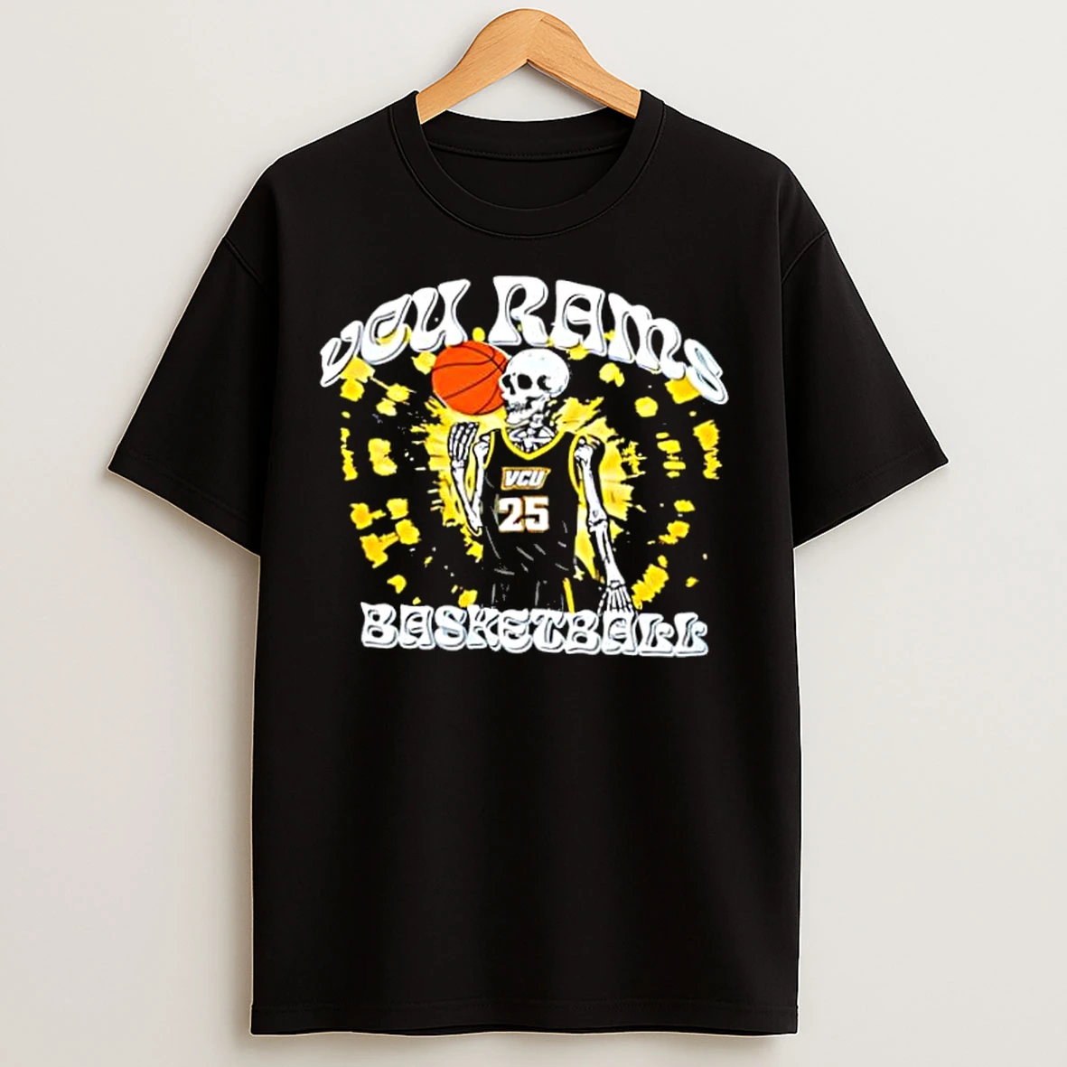Classic Vcu Rams Basketball Skeleton T Shirts