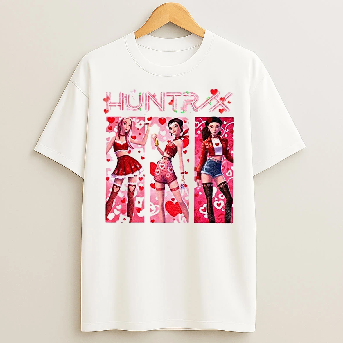 Classic Valentine Demon Hunters Huntrix Kpop Anime Girl T Shirts
