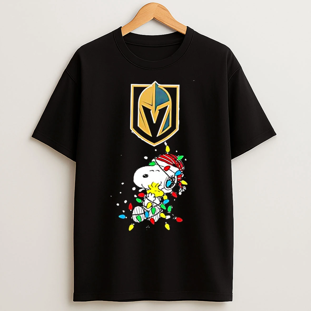 Classic Vegas Golden Knights Peanuts Christmas Night 2025 Special Holiday T Shirts