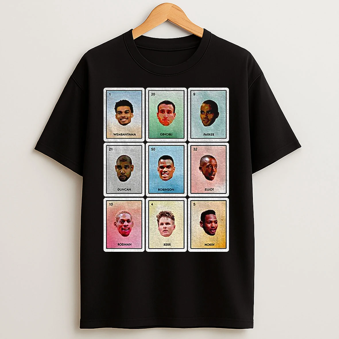 Classic Victor Wembanyama San Antonio Spurs Basketball Nba Loteria Card Graphic T Shirts