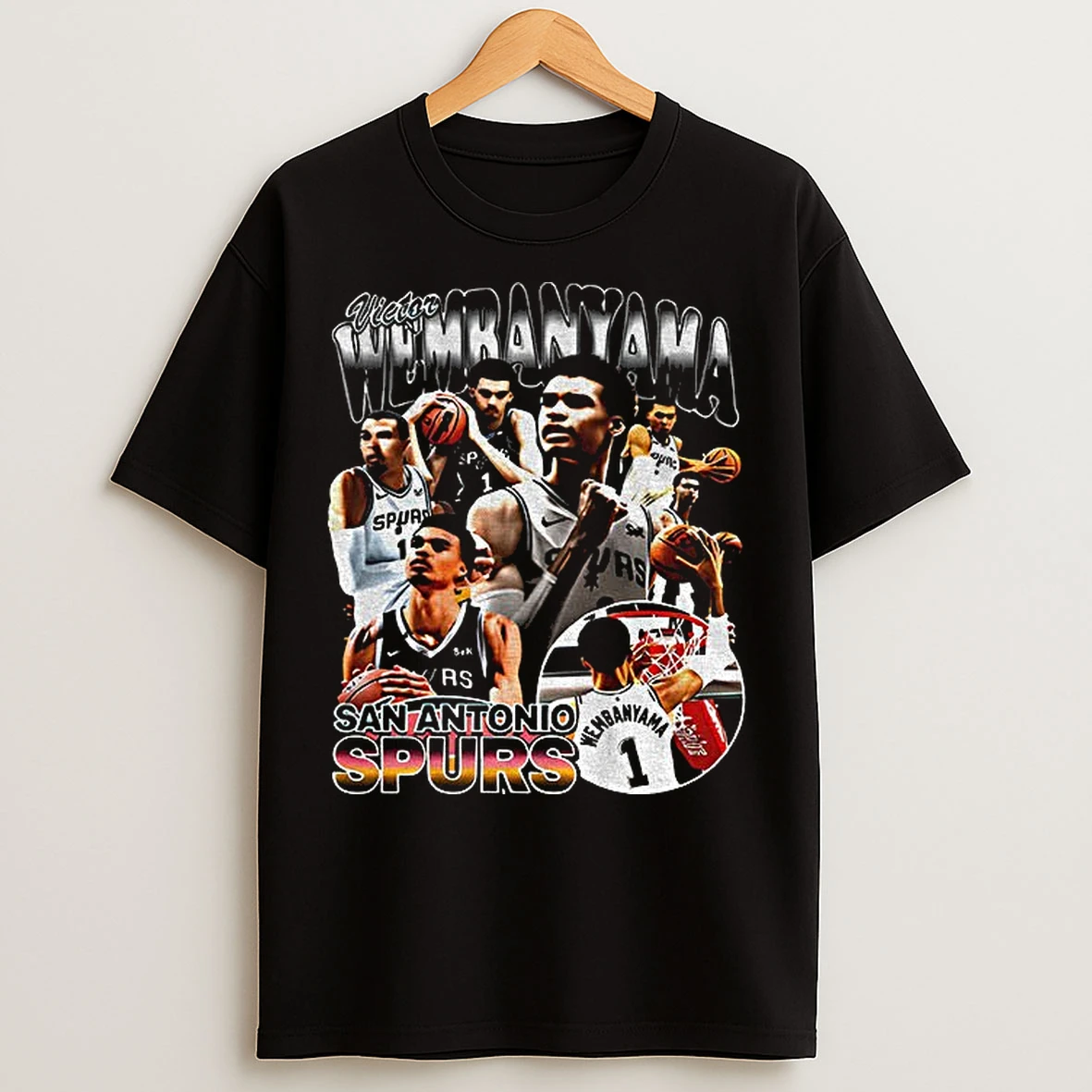 Classic Victor Wembanyama San Antonio Spurs Basketball Graphic Vintage T Shirts
