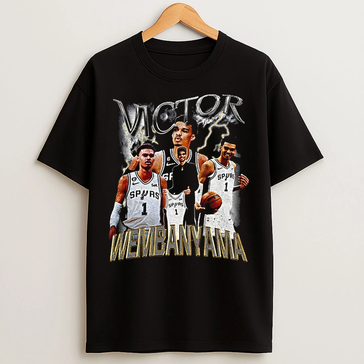 Classic Victor Wembanyama San Antonio Spurs Nba 90s Style Graphic 2025 T Shirts