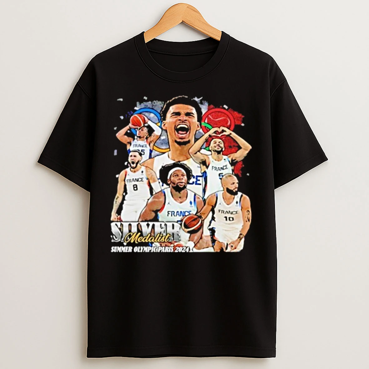 Classic Victor Wembanyama Silver Medalist Graphic T Shirts