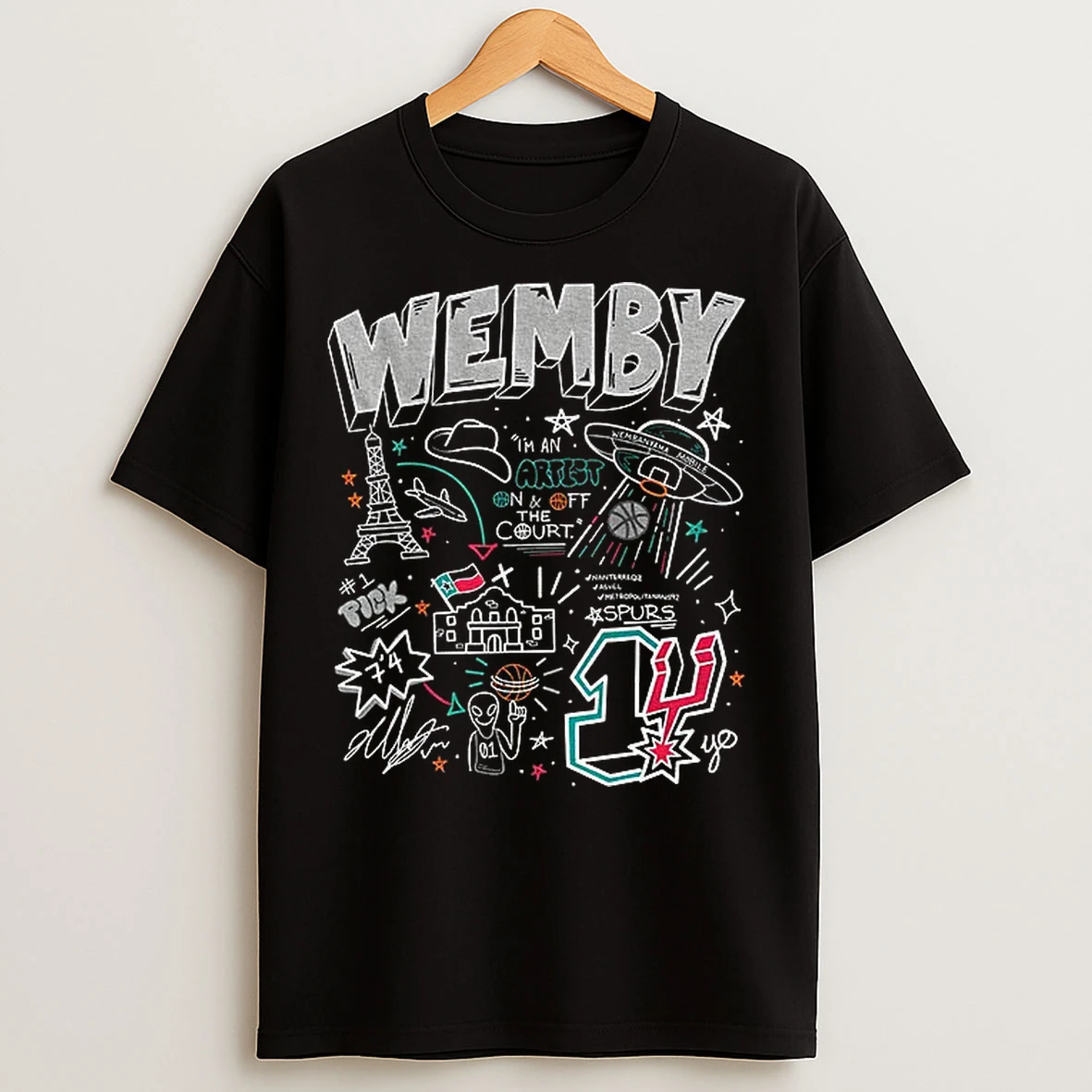 Classic Victor Wembanyama Graffiti San Antonio Spurs Basketball Fan Gift Nba T Shirts