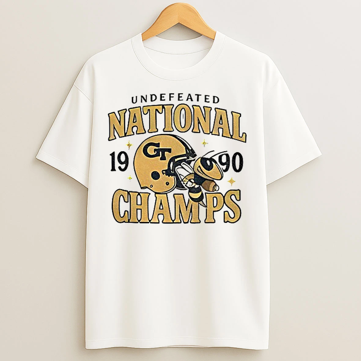 Classic Vintage Georgia Tech 1990 Undefeated National Champs T Shirts