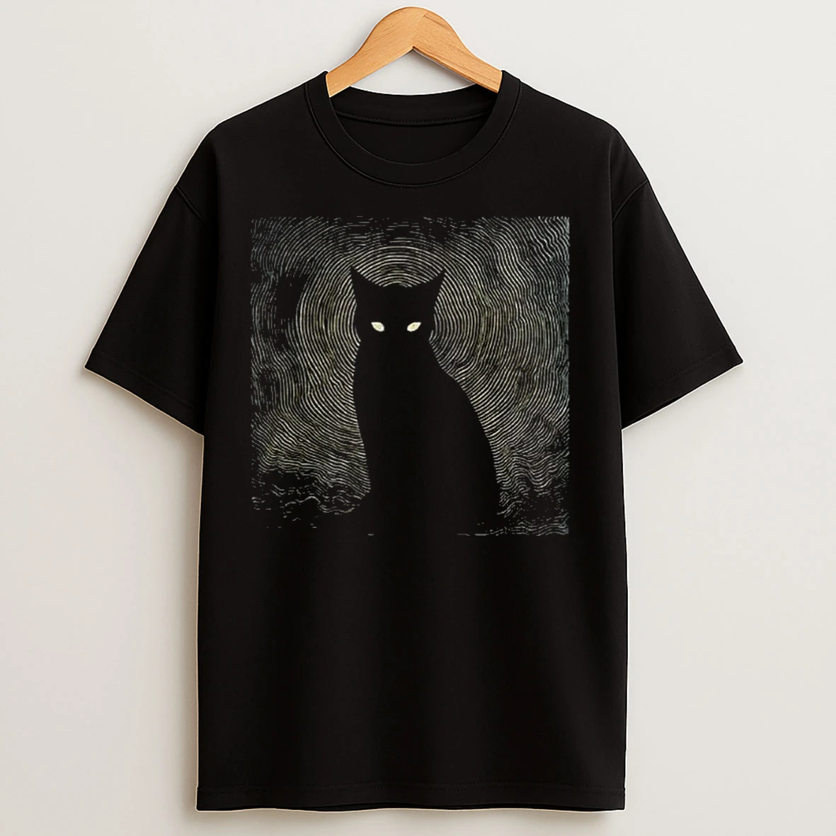 Classic Vintage Hypnotic Black Cat Gen Z Brainrot T Shirts
