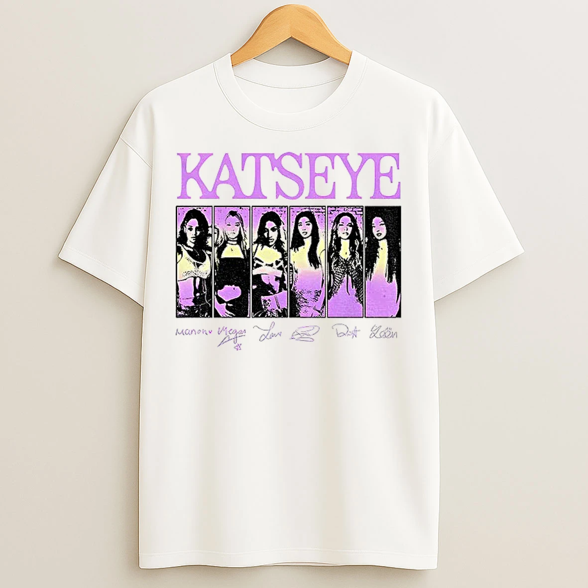 Classic Vintage Katseye Beautiful Chaos Signature Music T Shirts
