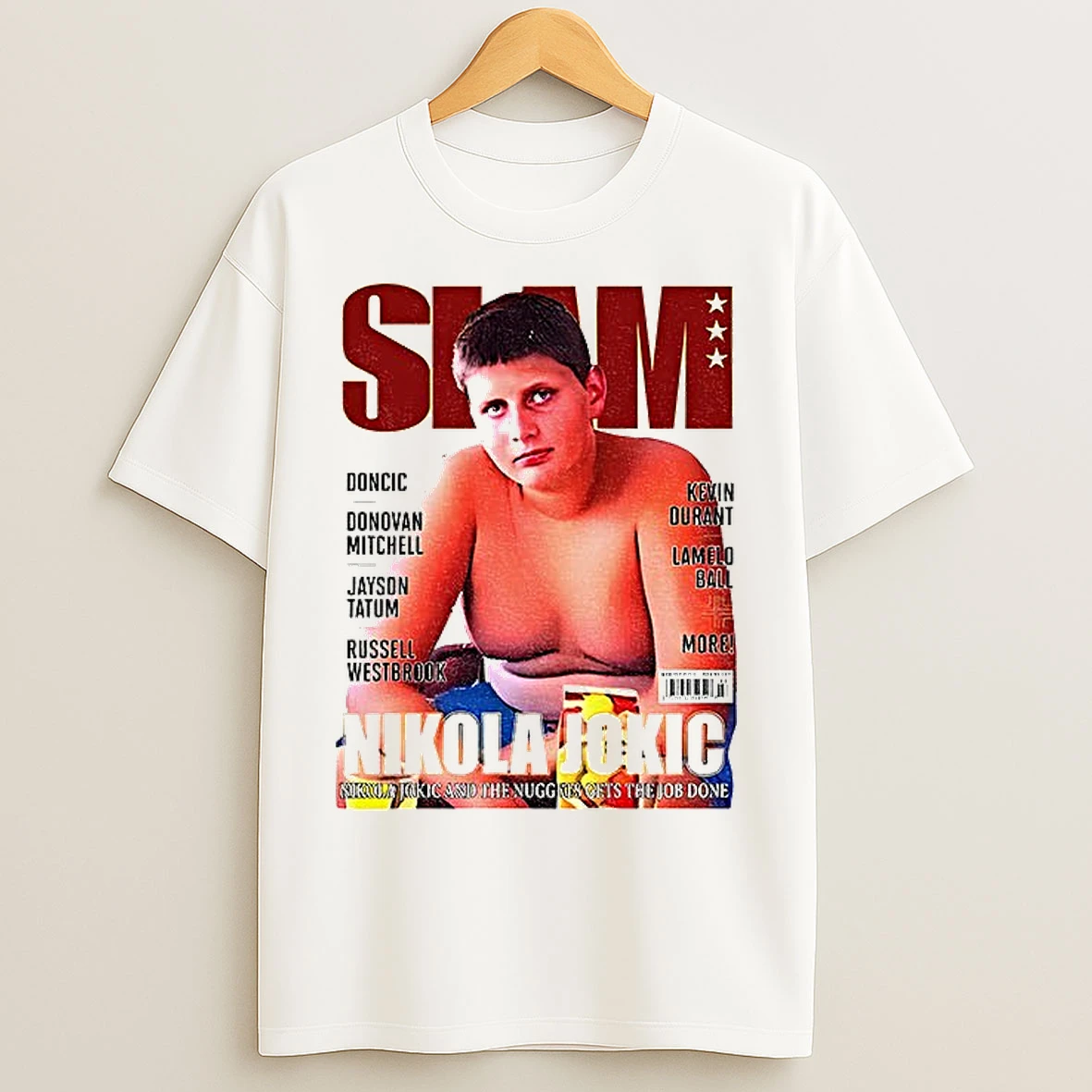 Classic Vintage Nikola Jokic Slam Magazine 90s Graphic Basketball T Shirts