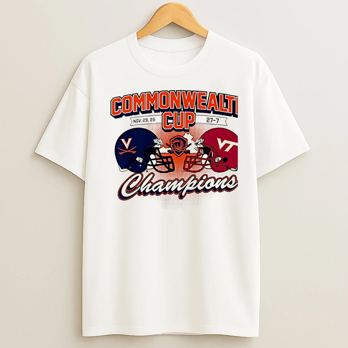 Classic Virginia Cavaliers Commonwealth Cup Winner 2025 Score Helmets Christmas T Shirts