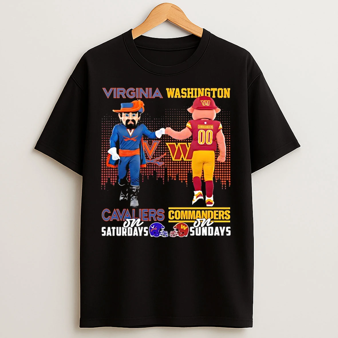 Classic Virginia Cavaliers On Saturdays X Washington Commanders On Sundays Mascot T Shirts