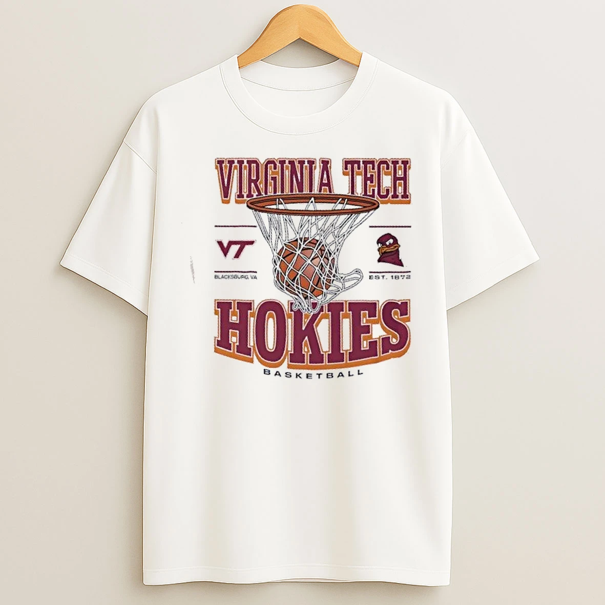 Classic Virginia Tech Hokies Basketball Game Time Blacksburg Va Est 1872 T Shirts