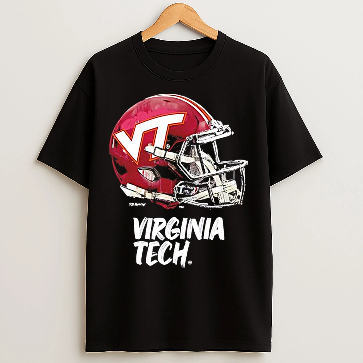 Classic Virginia Tech Hokies Vive La Fete Dripping Football Helmet T Shirts