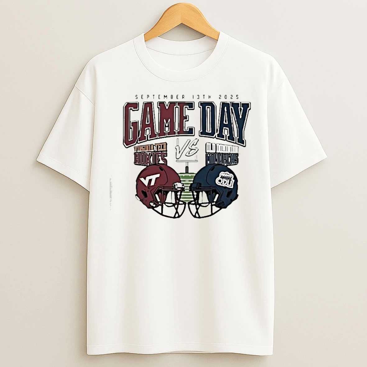 Classic Virginia Tech Hokies Vs Old Dominion Monarchs 2025 Gameday T Shirts