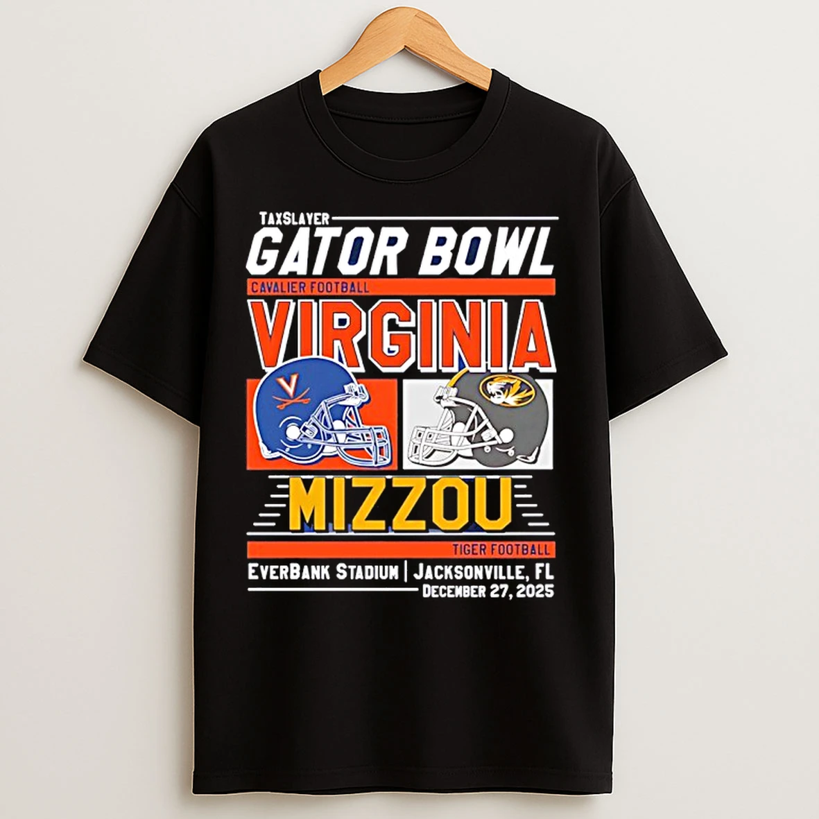 Classic Virginia Vs Missouri Tigers 2025 Gator Bowl Helmets T Shirts