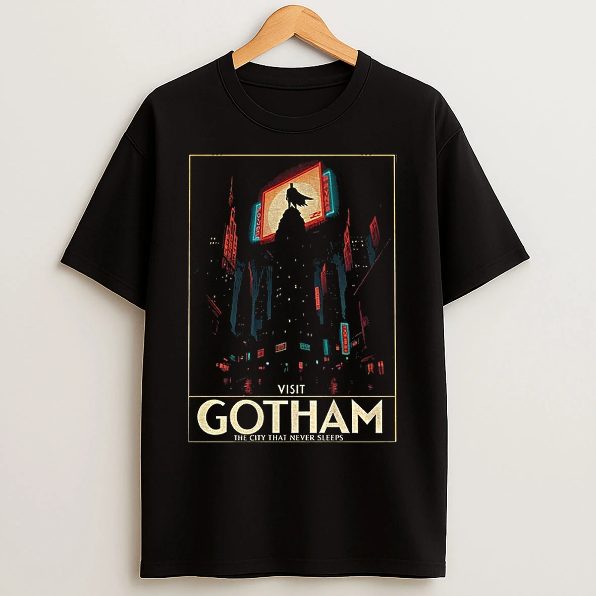 Classic Visit Gotham Batman The City That Never Sleeps T Shirts