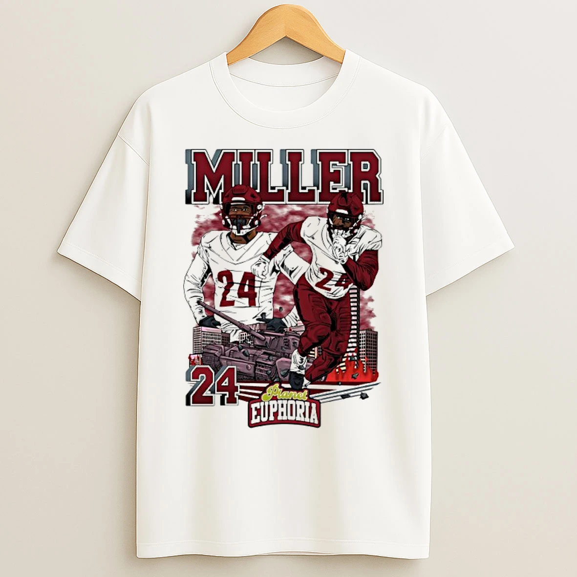 Classic Von Miller 1 Washington Football City Skyline Graphic Comic T Shirts