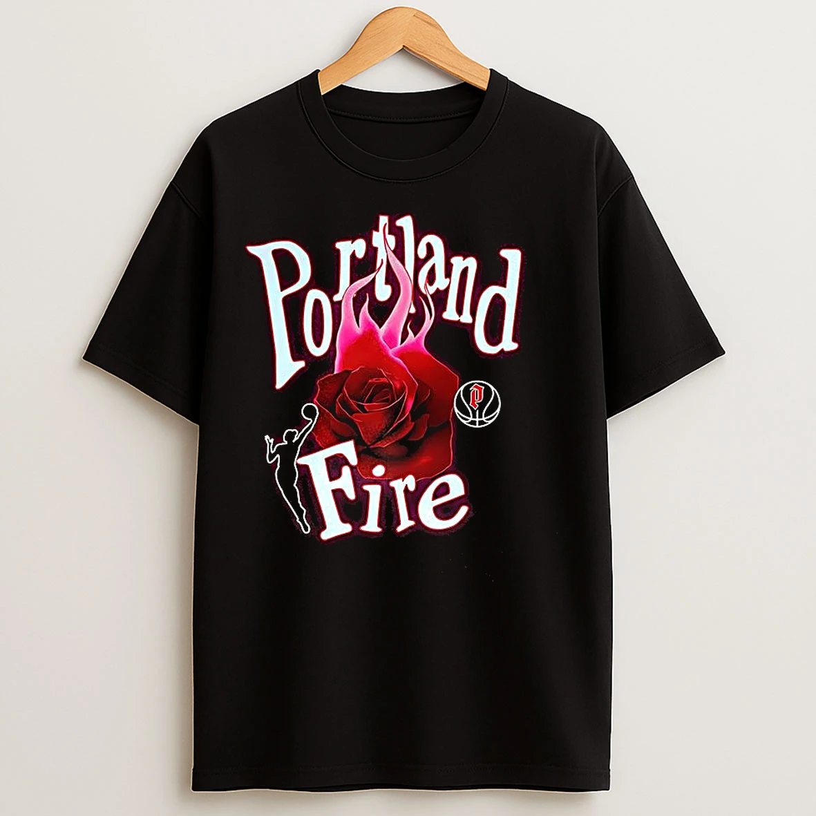 Classic Wnba Portland Rose Fire Graphic T Shirts