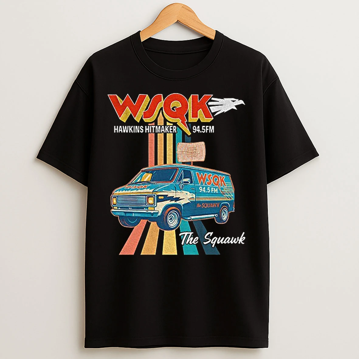 Classic Wsqk Radio 94 5 Fm Hawkins Hitmaker The Squawk T Shirts