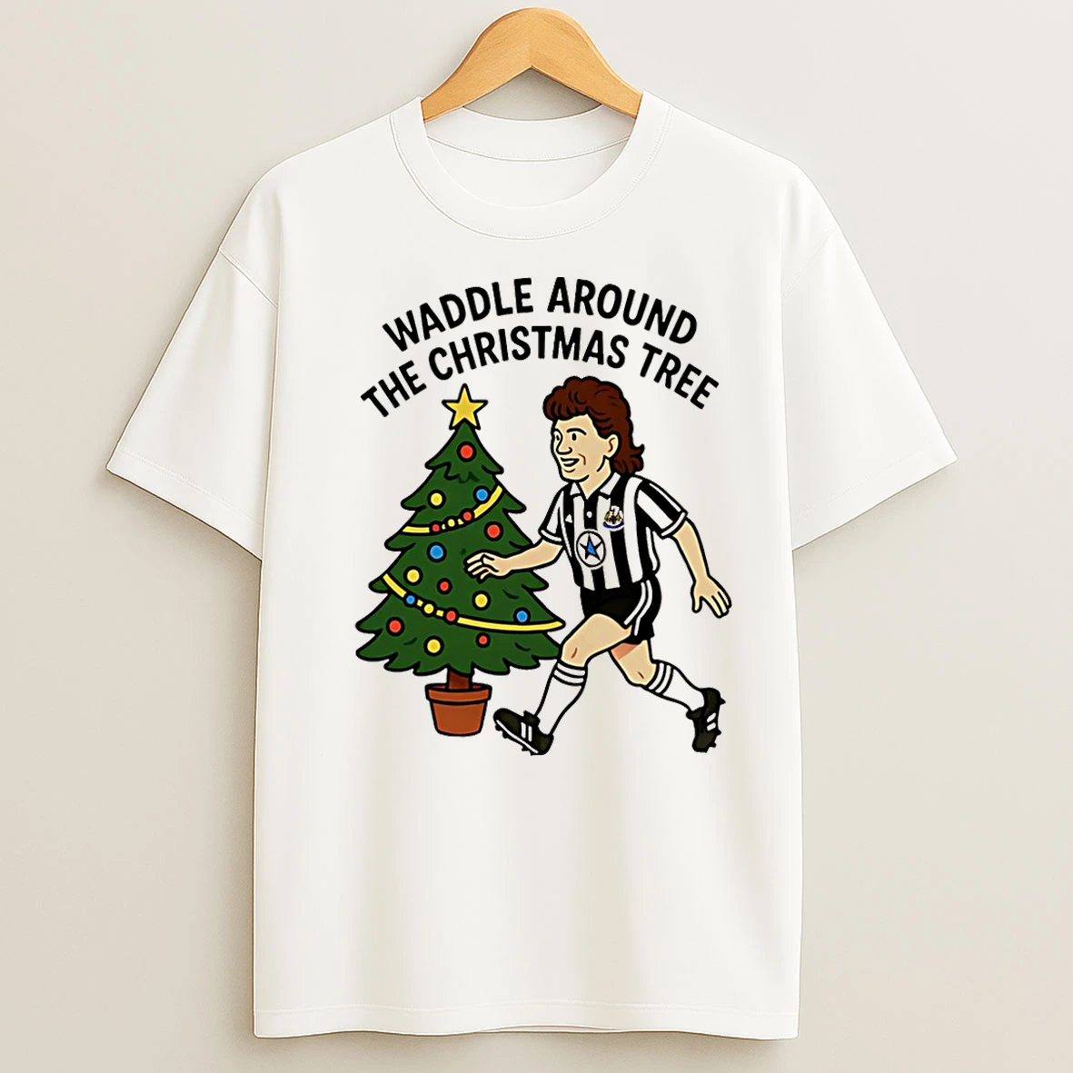 Classic Waddle Around The Christmas Tree Newcastle Christmas T Shirts