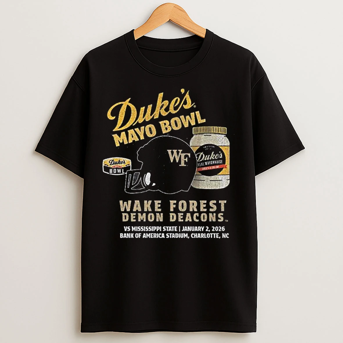 Classic Wake Forest Demon Deacons 2026 Dukes Mayo Bowl Bound T Shirts