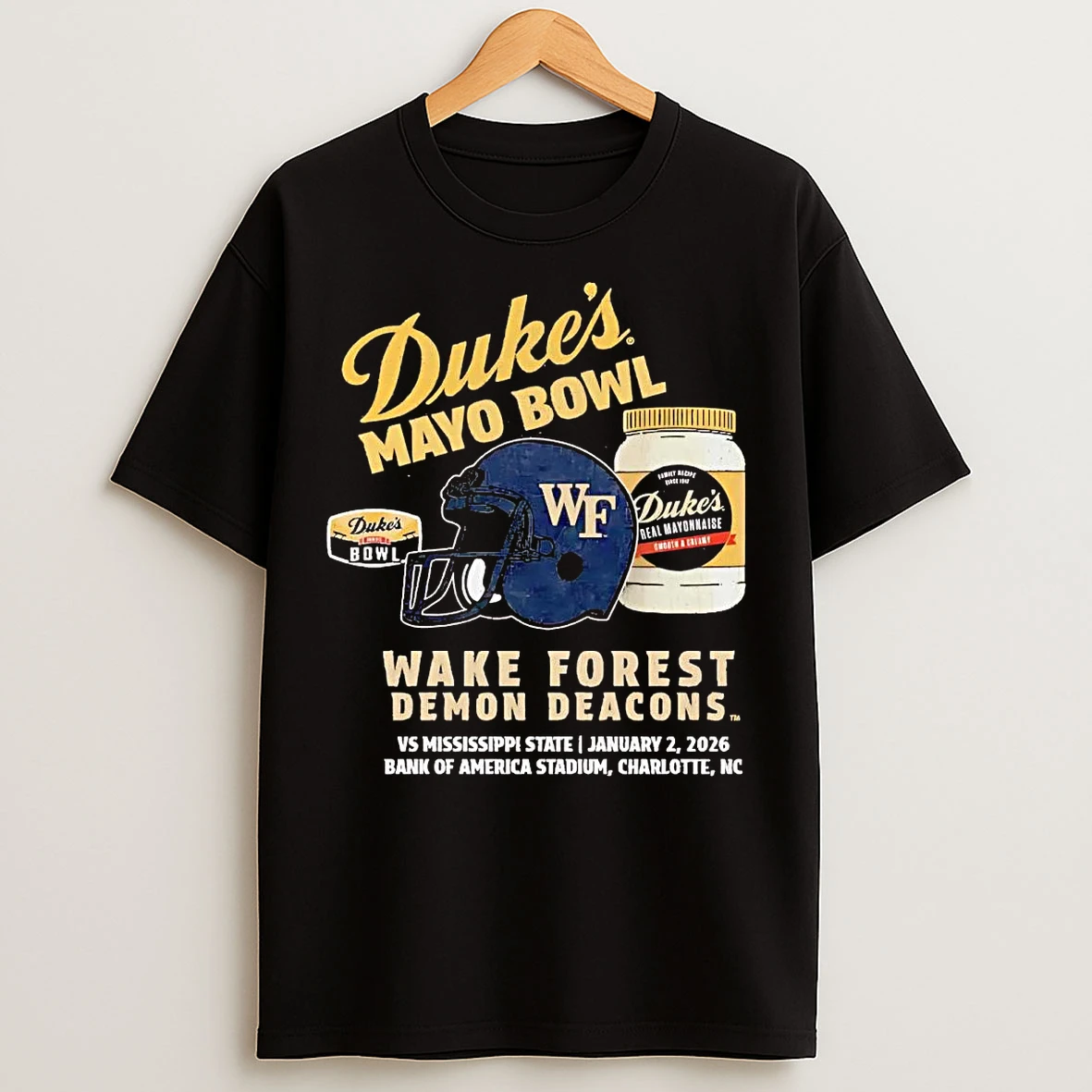 Classic Wake Forest Demon Deacons 2026 Dukes Mayo Bowl Helmet T Shirts