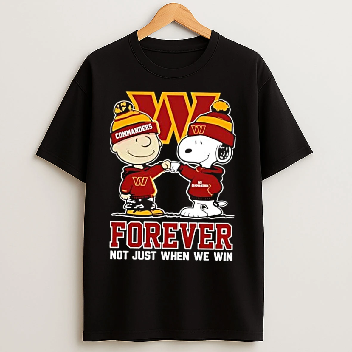 Classic Washington Commanders Charlie Brown And Snoopy Forever Not Just When We Win T Shirts