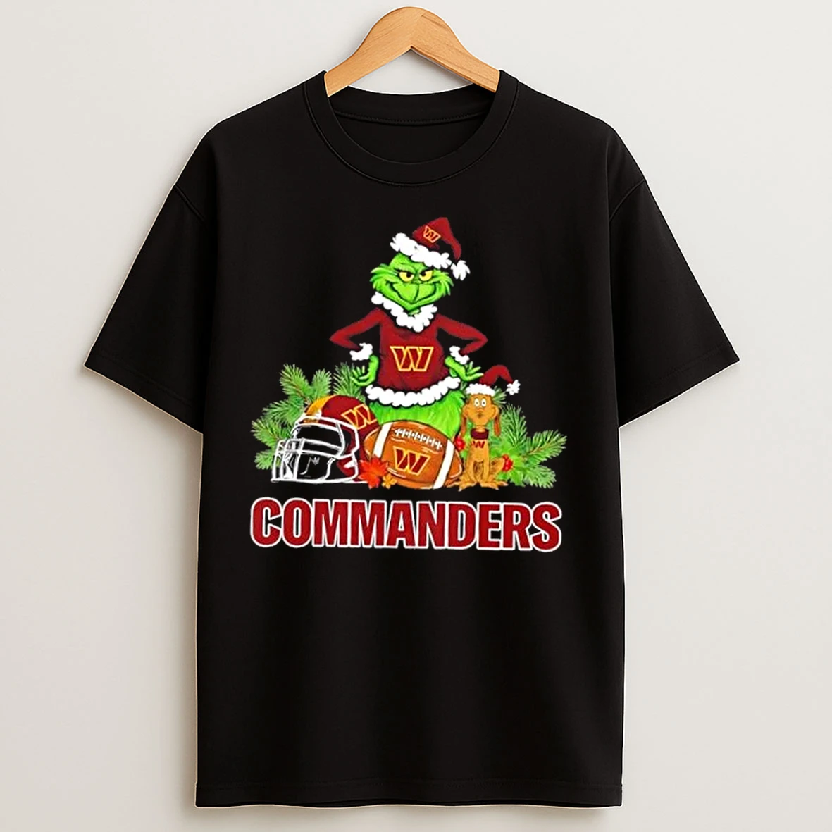 Classic Washington Commanders Football X Grinch And Max Dog Merry Christmas T Shirts