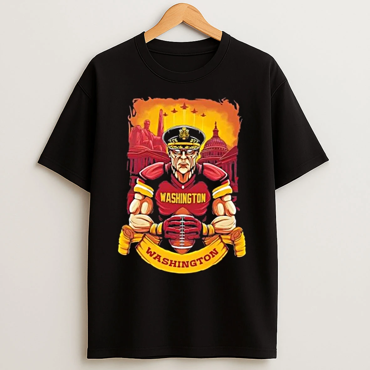 Classic Washington Commanders Football Mascot Hug The Ball T Shirts