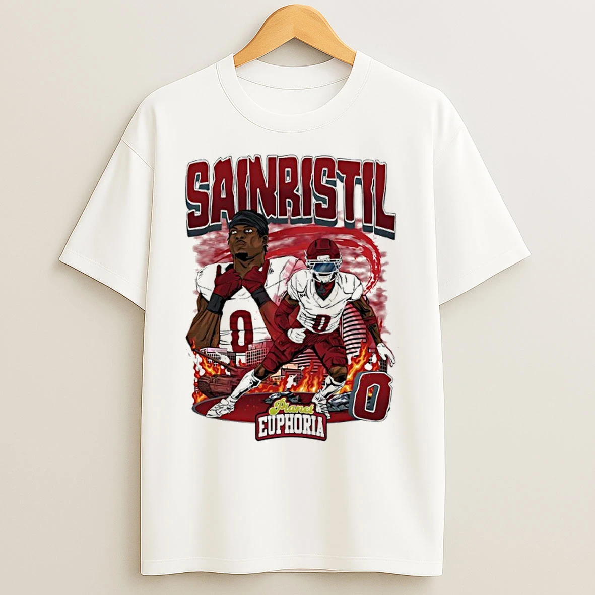 Classic Washington Football Mike Sainristil Player Comic T Shirts