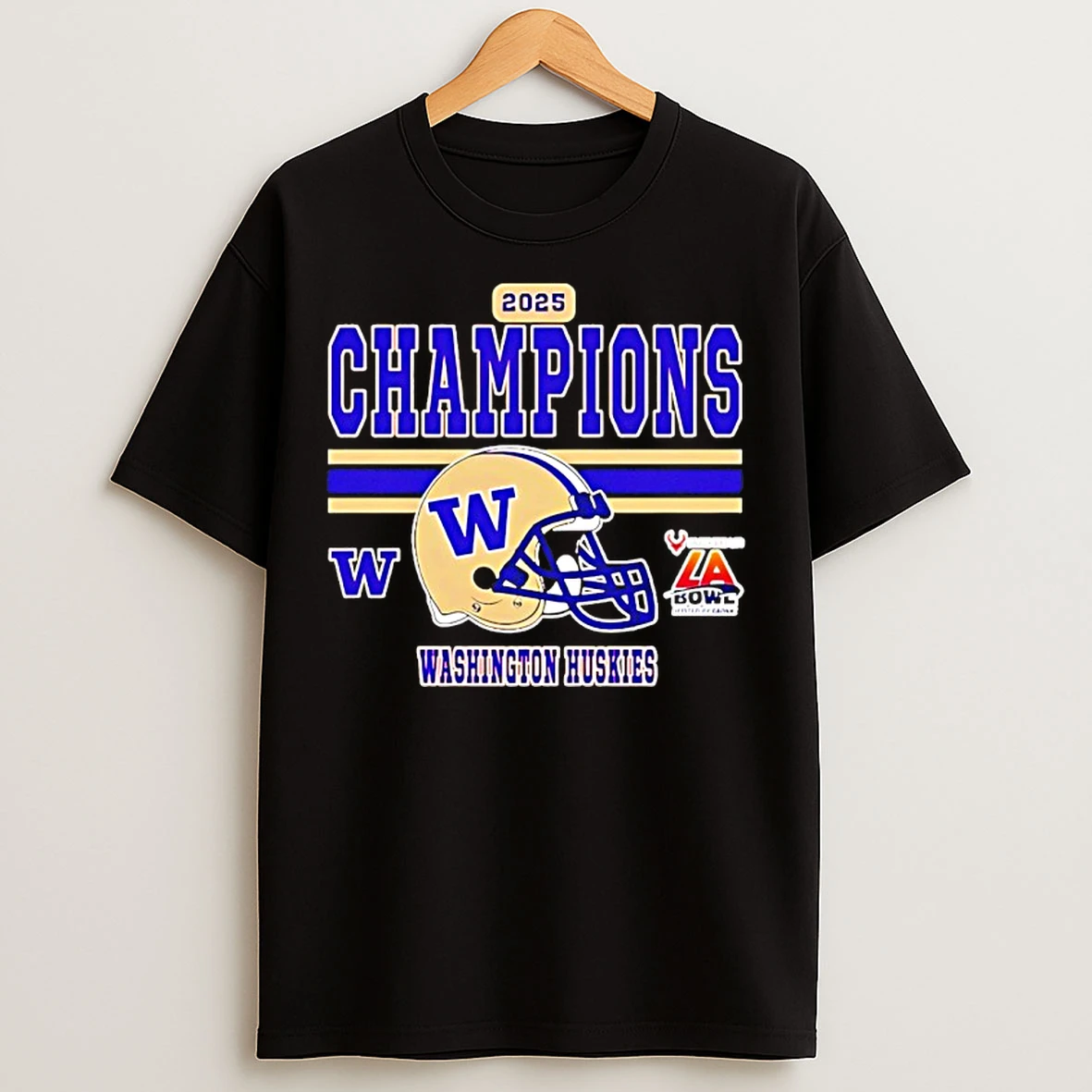 Classic Washington Huskies 2025 La Bowl Champions Helmet T Shirts