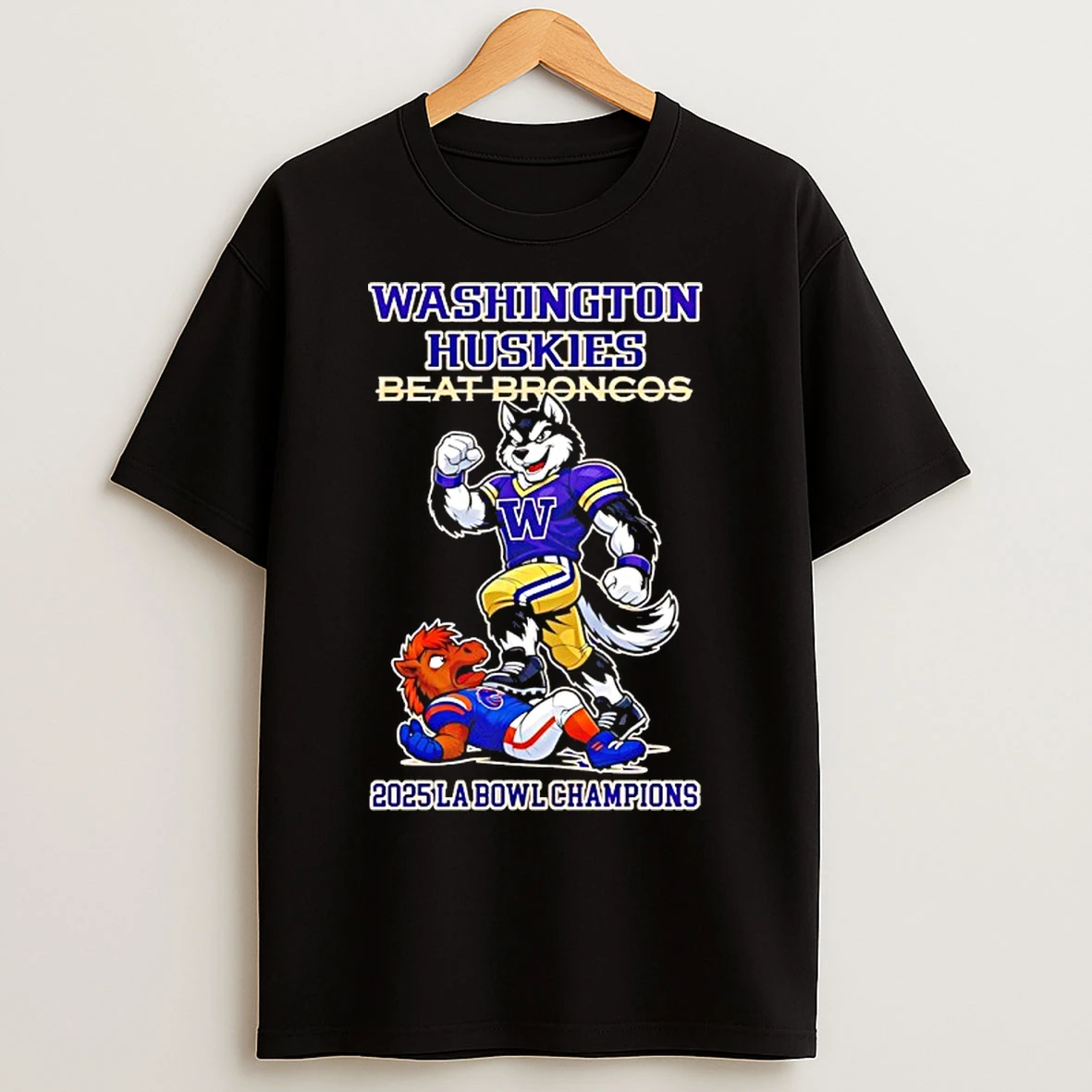 Classic Washington Huskies Ncaa 2025 La Bowl Champions Game Mascots T Shirts