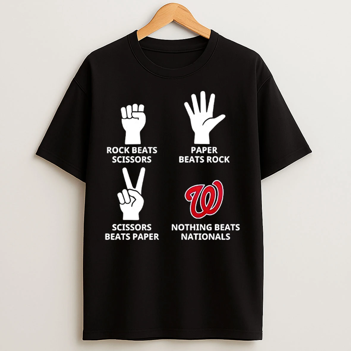 Classic Washington Nationals Nothing Beats Rock Beats Scissors Paper Beats Rock Scissors Beats Paper T Shirts
