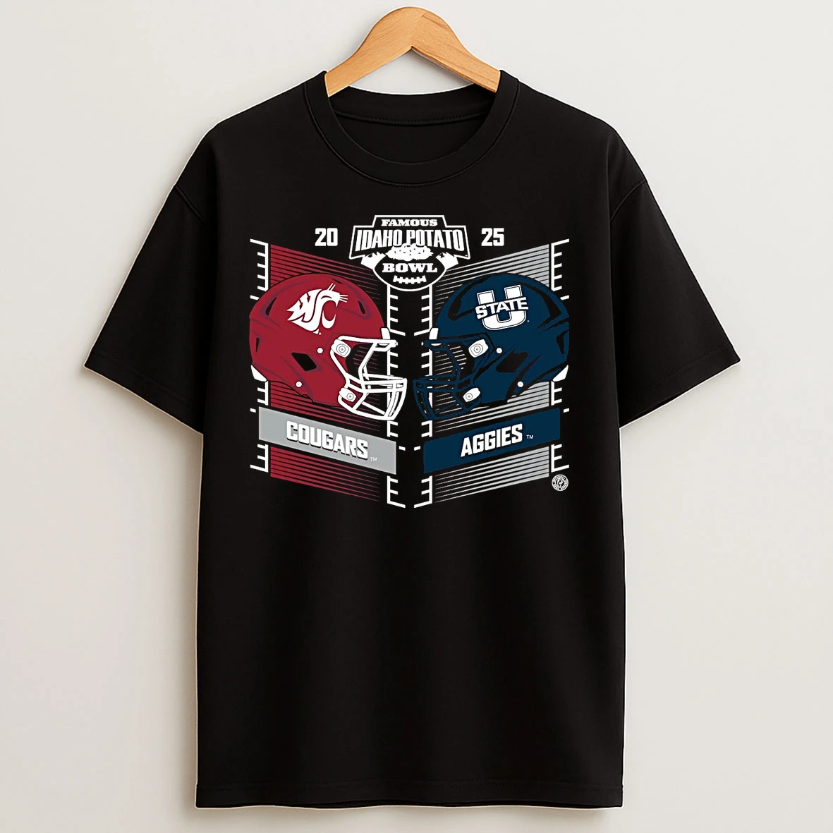 Classic Washington State Cougars Vs Utah State Aggies 2025 Famous Idaho Potato Bowl Head To Head T Shirts