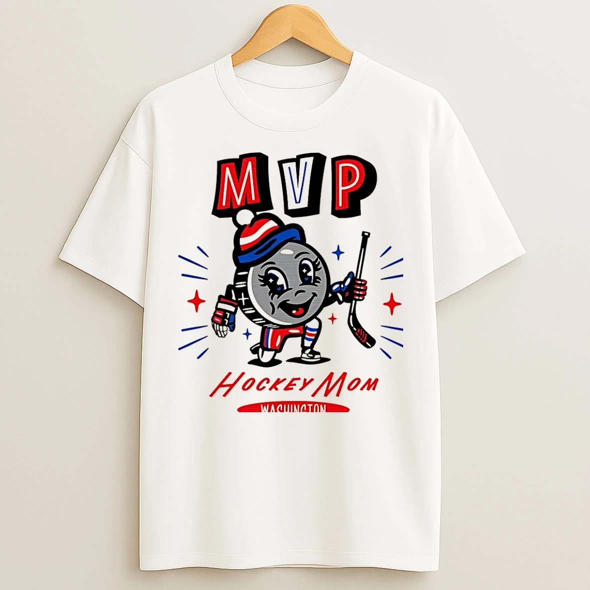 Classic Washington Hockey Mom Mvp 2025 Cartoon Christmas T Shirts