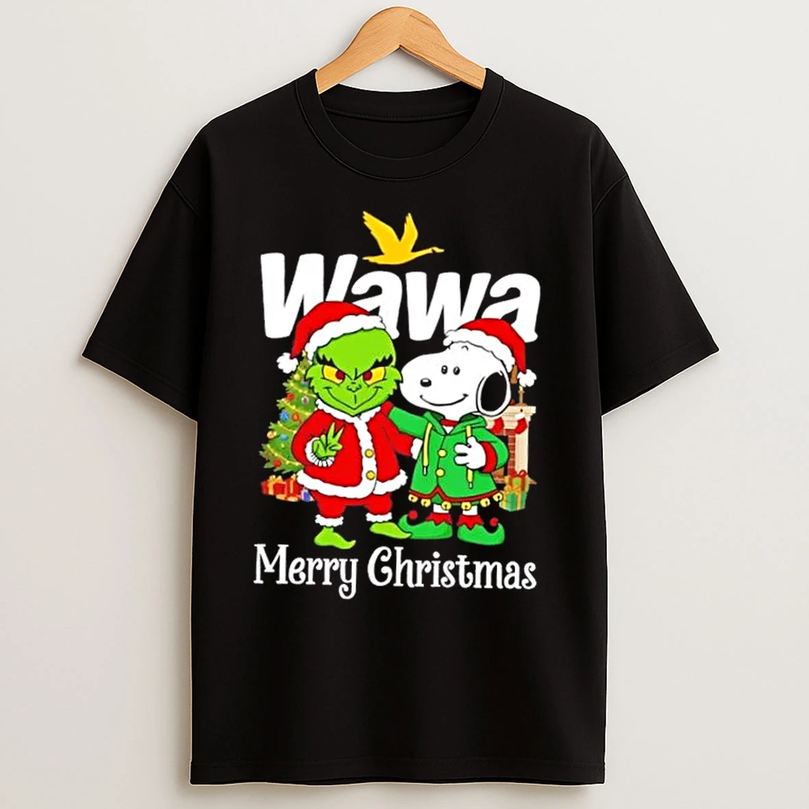 Classic Wawa X Grinch And Snoopy Merry Christmas T Shirts