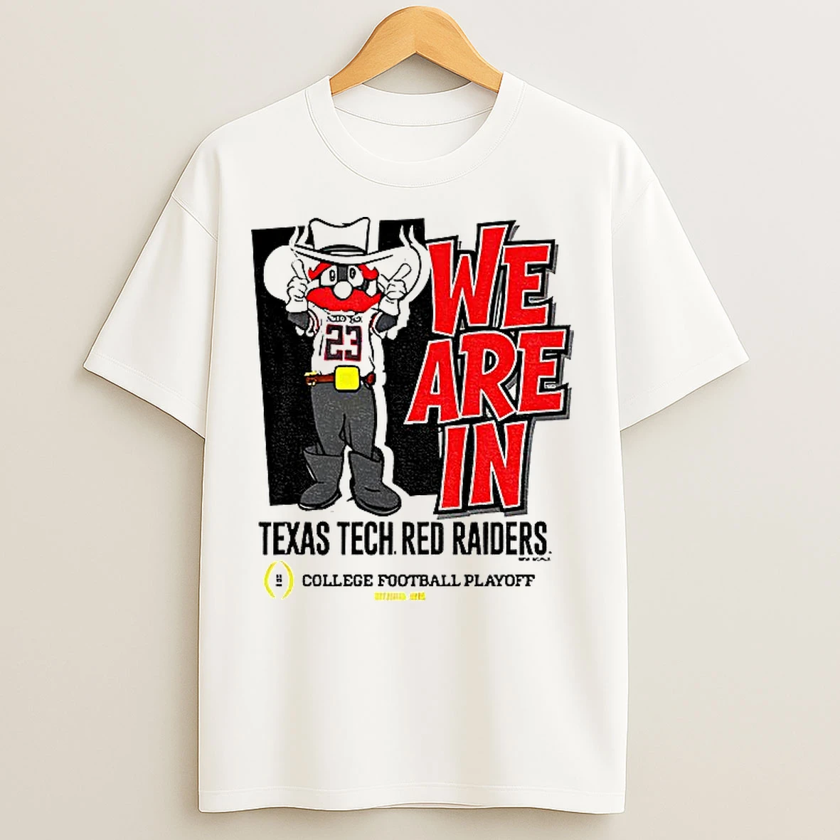 Classic We Are In Texas Tech Red Raiders 2025 Cfp Bound Mascot College Football Playoff T Shirts
