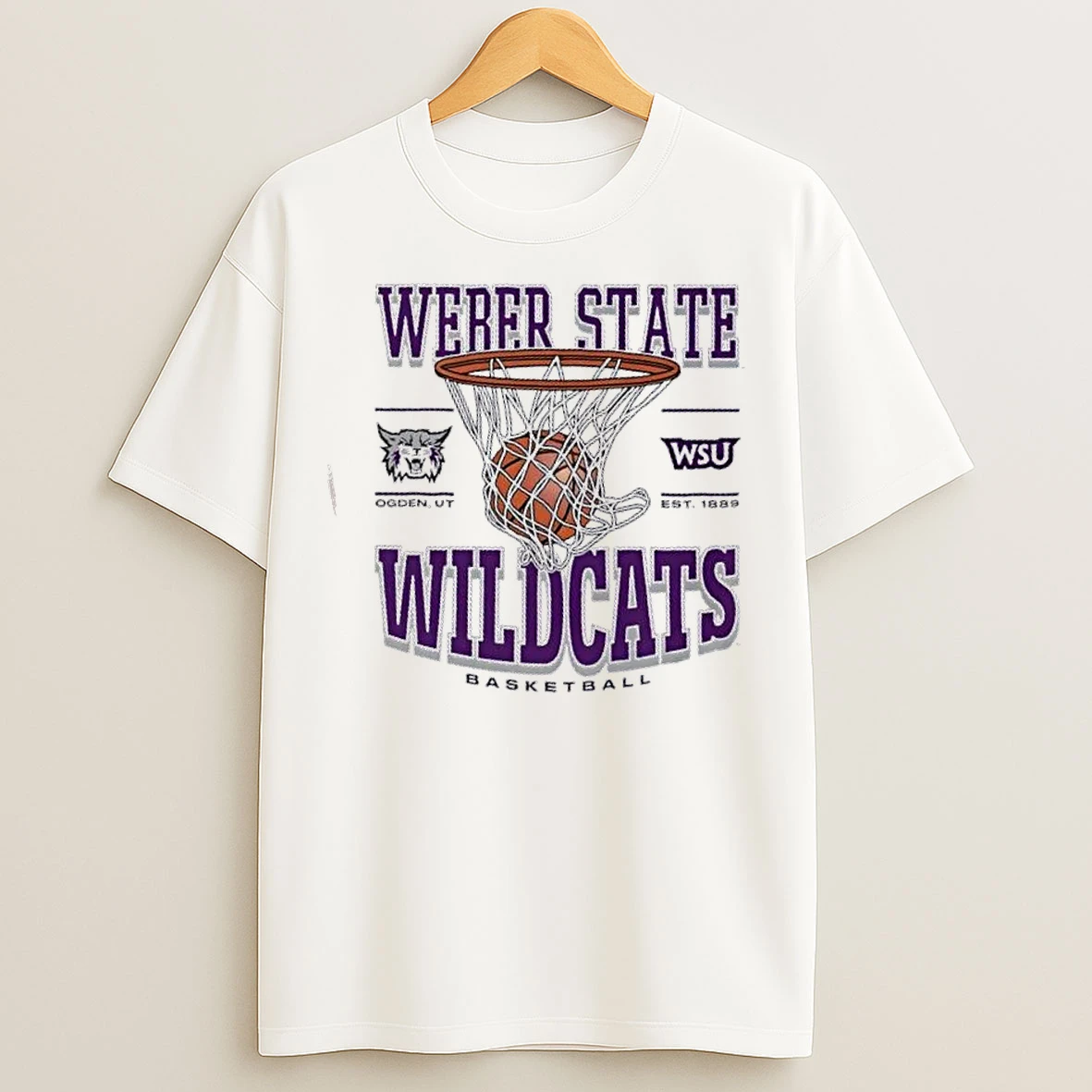 Classic Weber State Wildcats Basketball Game Time Ogden Ut Est 1889 T Shirts