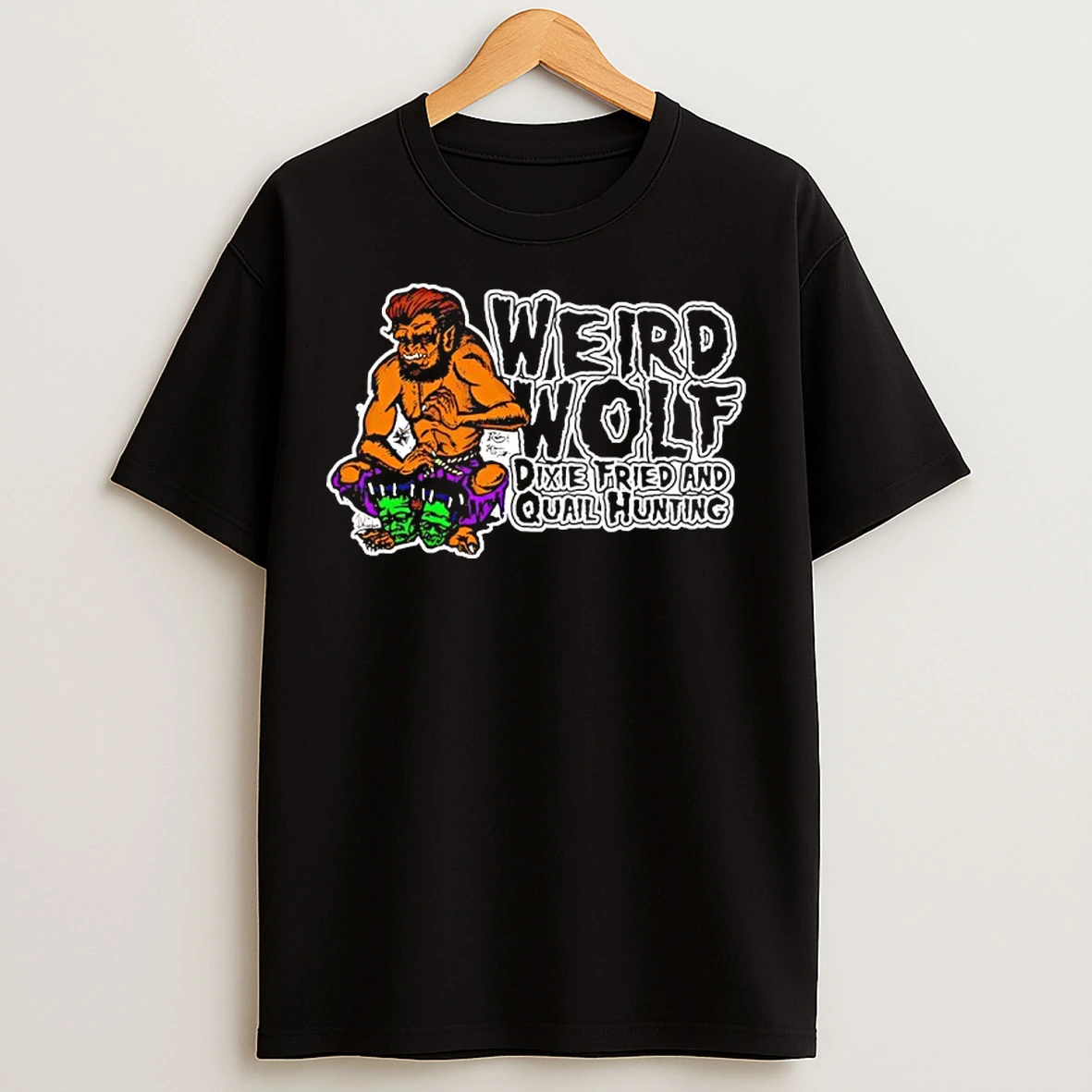 Classic Weird Wolf Dixie Fried And Quail Hunting Goat Cartoon T Shirts