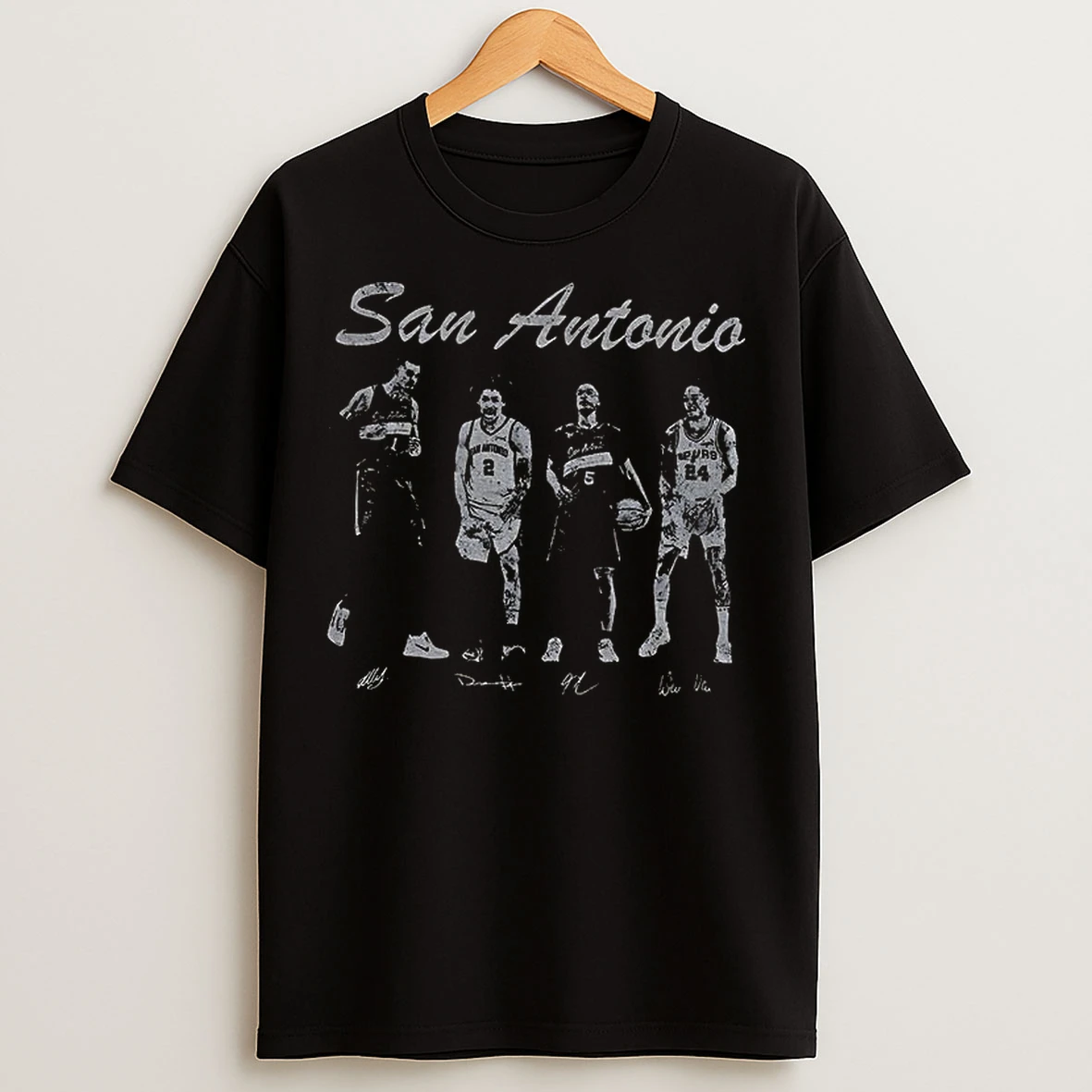 Classic Wembanyama Dylan Harper Castle Big 4 San Antonio Spurs Basketball Signatures Vintage T Shirts