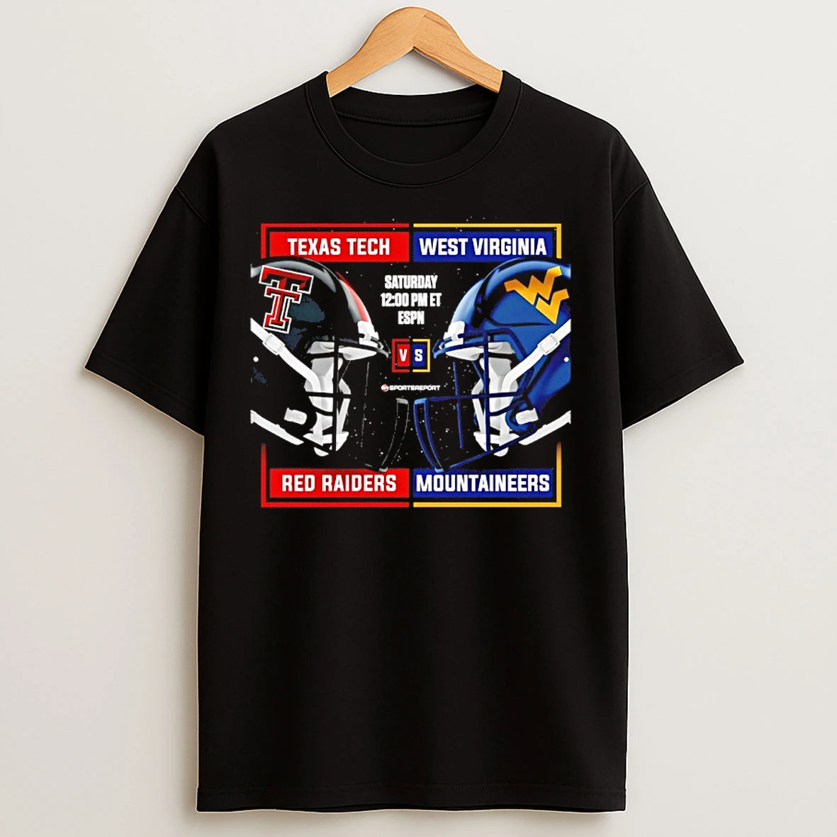 Classic West Virginia Mountaineers Vs Texas Tech Red Raiders 2025 Football Helmet T Shirts