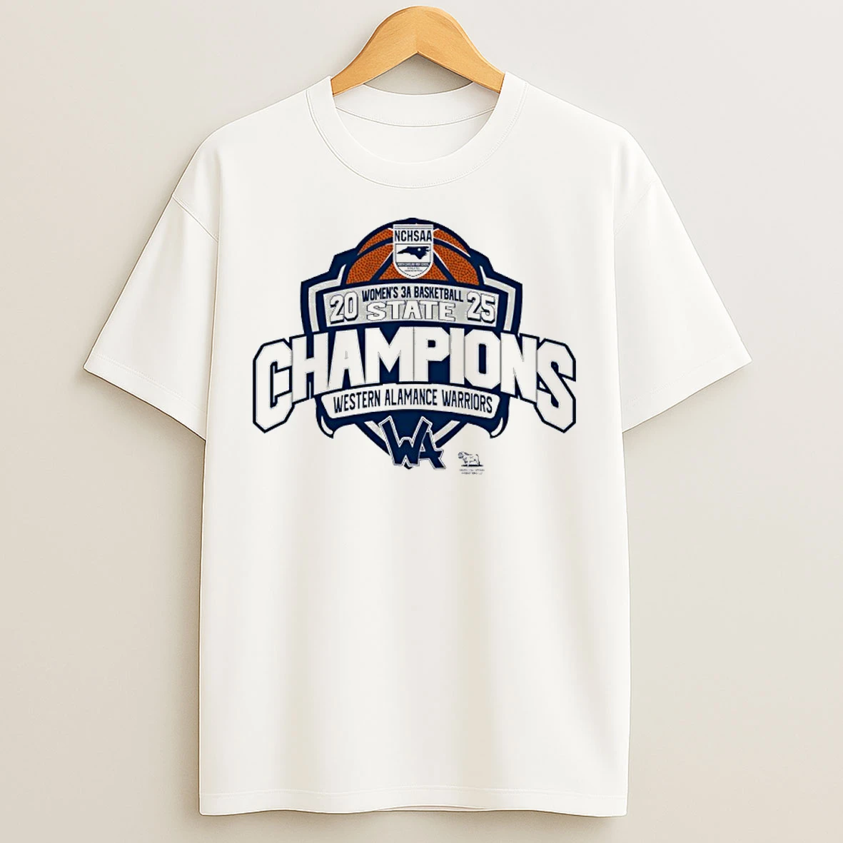 Classic Western Alamance Warriors 2025 Womens 3a Basketball State Champions T Shirts