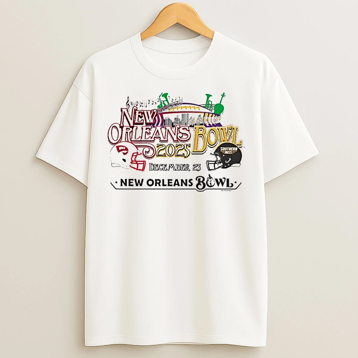 Classic Western Kentucky Vs Southern Miss 2025 New Orleans Bowl Music City T Shirts