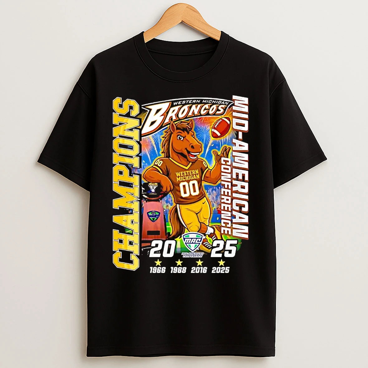 Classic Western Michigan Broncos 2025 3 Time Mac Champions T Shirts